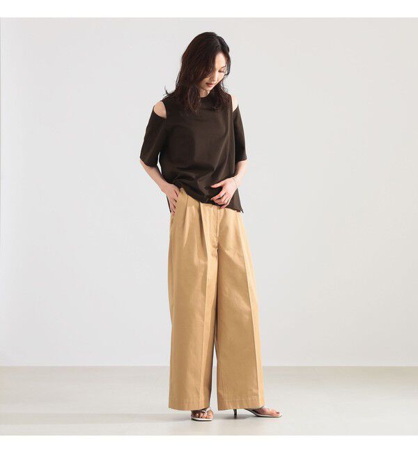 Demi-Luxe BEAMS 「ショルダー スリット Tシャツ」|Tシャツ・カットソー|