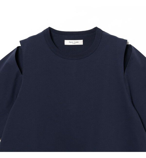 Demi-Luxe BEAMS 「ショルダー スリット Tシャツ」|Tシャツ・カットソー|