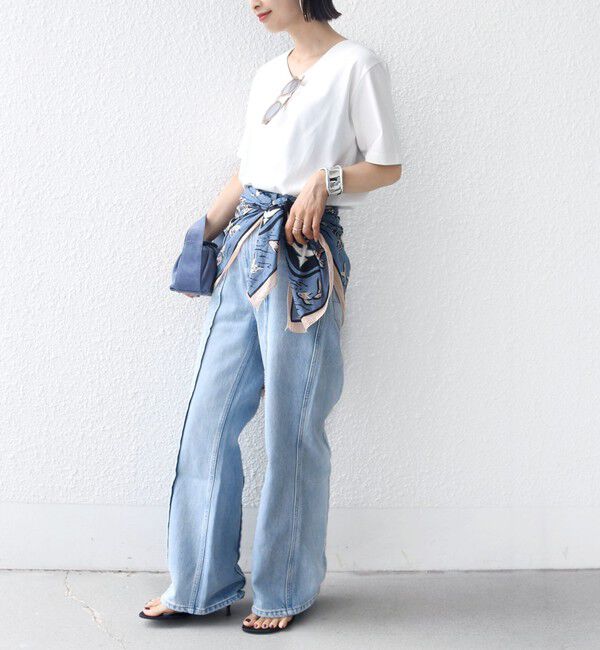 SHIPS for women「【WEB限定】〈ネックが選べる2サイズ展開〉オーガニックコットン バリエーションネック TEE」|Tシャツ・カットソー|