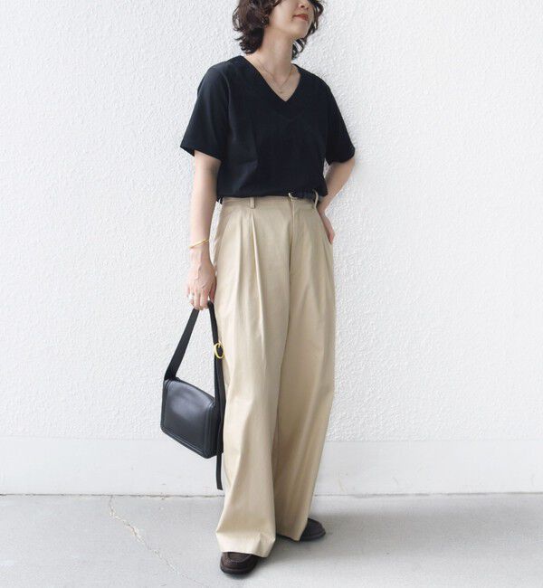 SHIPS for women「【WEB限定】〈ネックが選べる2サイズ展開〉オーガニックコットン バリエーションネック TEE」|Tシャツ・カットソー|