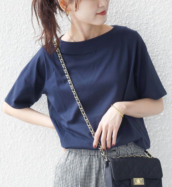 SHIPS for women「【WEB限定】〈ネックが選べる2サイズ展開〉オーガニックコットン バリエーションネック TEE」|Tシャツ・カットソー|