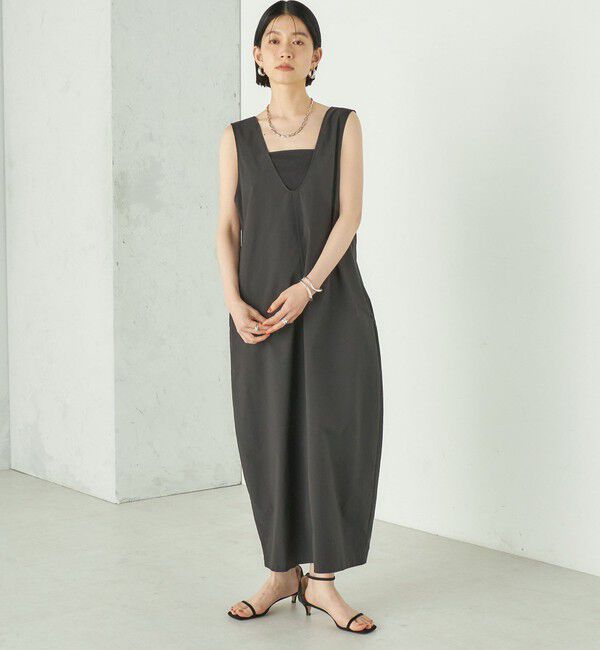 SHIPS for women「Wai＋:〈接触冷感 / 吸水速乾 / 洗濯機可能〉タイプライター コクーン ワンピース」|ワンピース|
