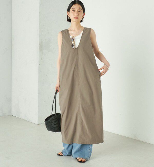 SHIPS for women「Wai＋:〈接触冷感 / 吸水速乾 / 洗濯機可能〉タイプライター コクーン ワンピース」|ワンピース|