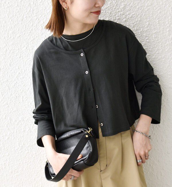 SHIPS any「SHIPS any:〈洗濯機可能〉レイヤード ノースリ TEE &times; カーディガン セット」|Tシャツ・カットソー|