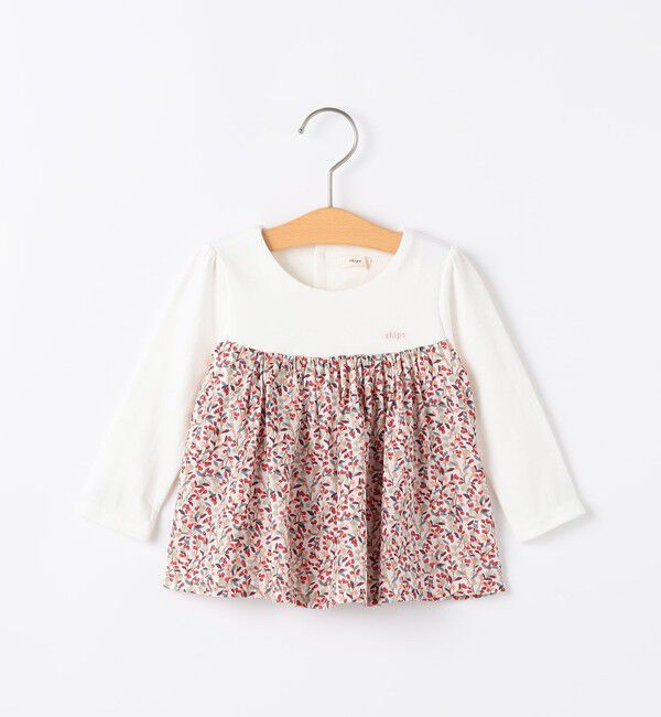 SHIPS KIDS「SHIPS KIDS:70～80cm / フラワー フリル セット ロンパース」|ロンパース|