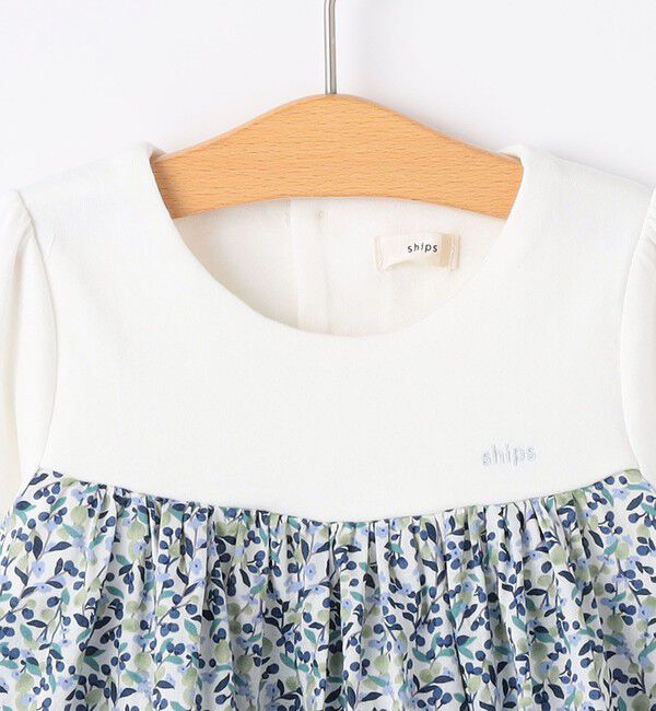 SHIPS KIDS「SHIPS KIDS:70～80cm / フラワー フリル セット ロンパース」|ロンパース|