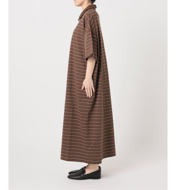 OUTDOOR PRODUCTS Usual Things「ボーダーポロシャツワイドワンピース」|ワンピース|