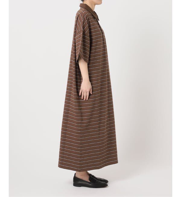 OUTDOOR PRODUCTS Usual Things「ボーダーポロシャツワイドワンピース」|ワンピース|