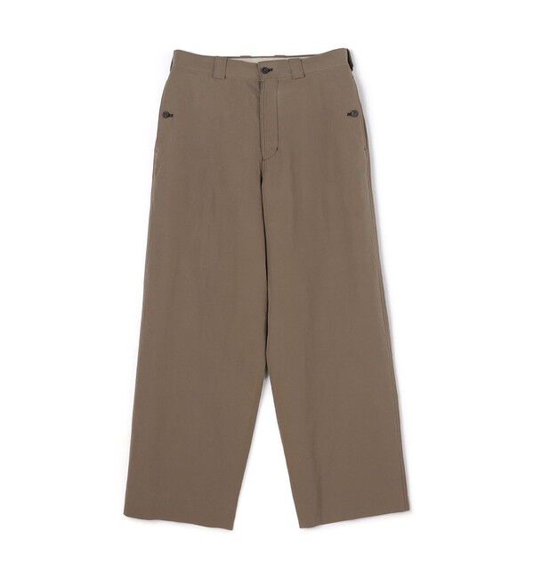 TOMORROWLAND MENS「コットンリネンシルク ノープリーツ ワイドパンツ」|チノ|43 ベージュ