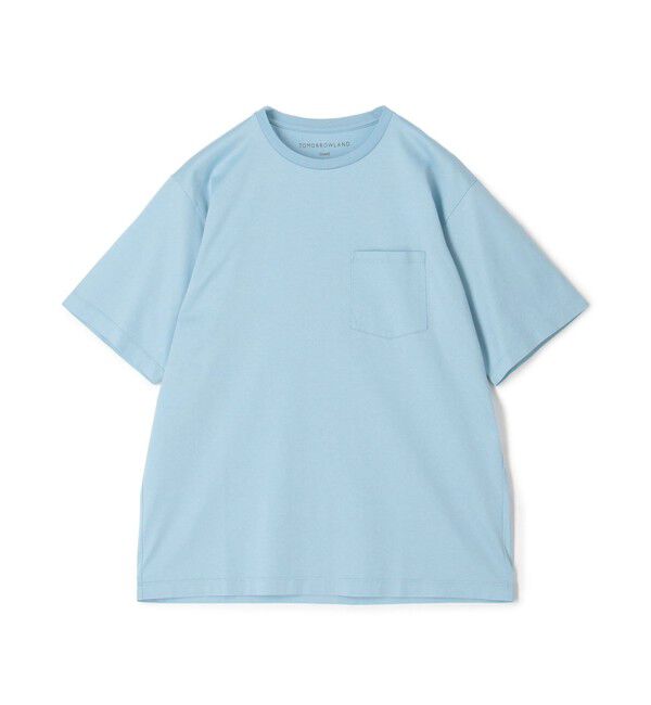 TOMORROWLAND MENS「ギザコットン ハーフスリーブ ポケットTシャツ」|Tシャツ・カットソー|65 スカイブルー