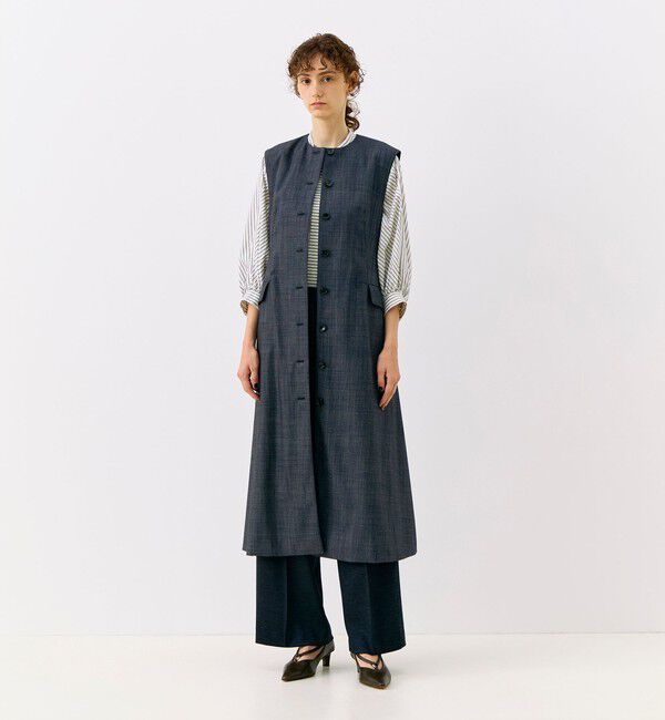 TOMORROWLAND collection「【WEB先行予約】コンフォートデニム ジレワンピース」|ワンピース|