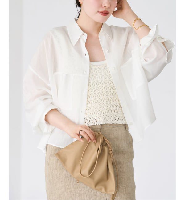 Plage「《追加》RAMIE LYOCELL CROPPED シャツ」|シャツ・ブラウス|ホワイト