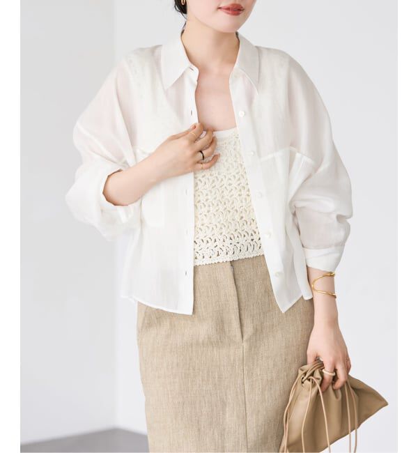 Plage「《追加》RAMIE LYOCELL CROPPED シャツ」|シャツ・ブラウス|