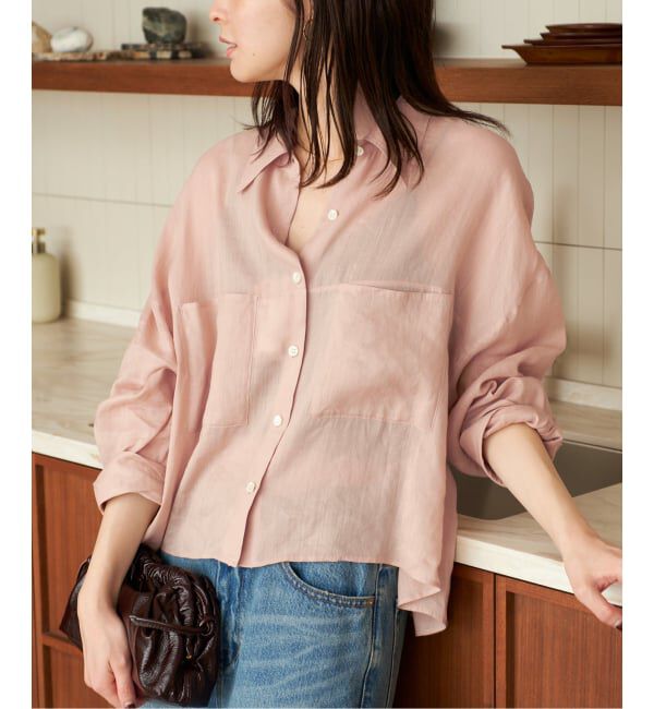 Plage「《追加》RAMIE LYOCELL CROPPED シャツ」|シャツ・ブラウス|ピンク