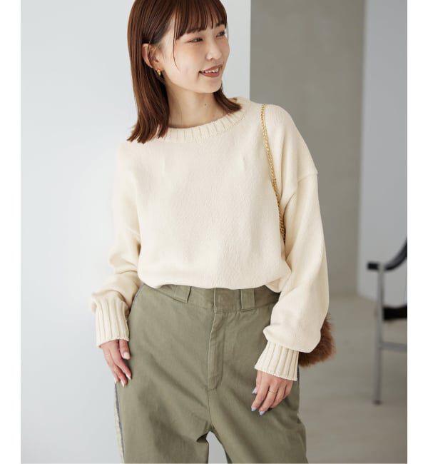 SLOBE IENA「《WEB限定/追加》バルキーコットンプルオーバー」|ニット・セーター|