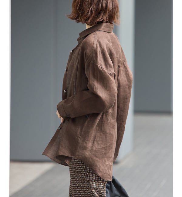 journal standard L'essage「ヨーロピアンフラックス2WAYシャツ」|シャツ・ブラウス|