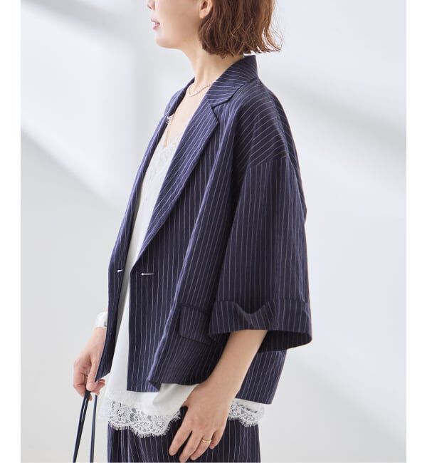 journal standard L'essage「シルクMIXシアー&ストライプジャケット」|テーラードジャケット|