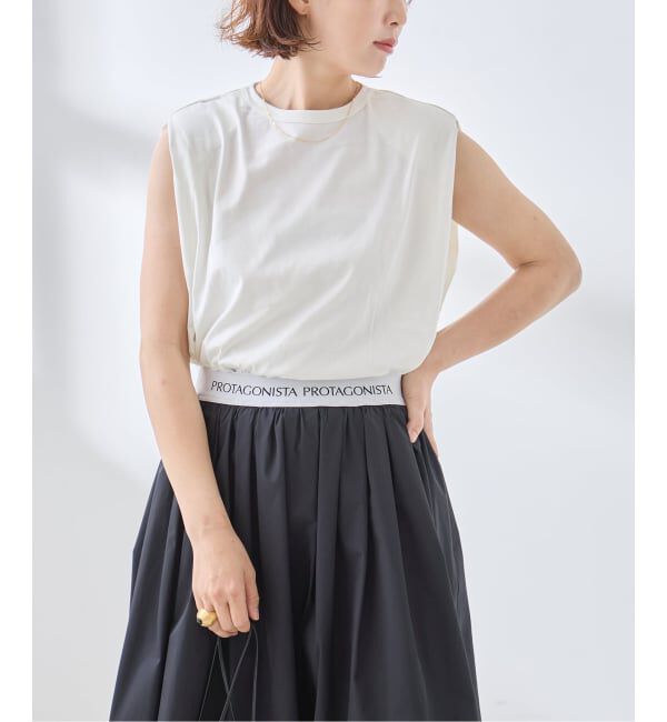 journal standard L'essage「ショルダーパッドタンクトップ」|タンクトップ|ホワイト
