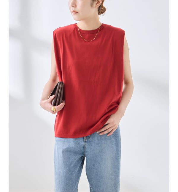 journal standard L'essage「ショルダーパッドタンクトップ」|タンクトップ|レッド