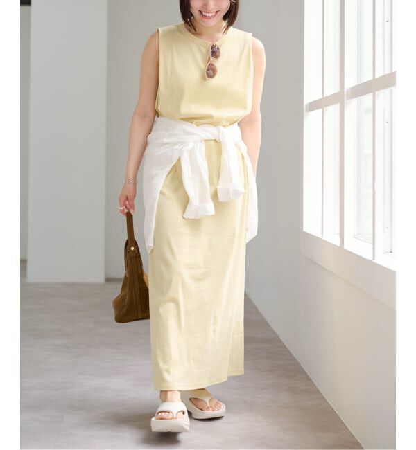 U by SPICK&SPAN「ショルダータックロングワンピース」|ワンピース|