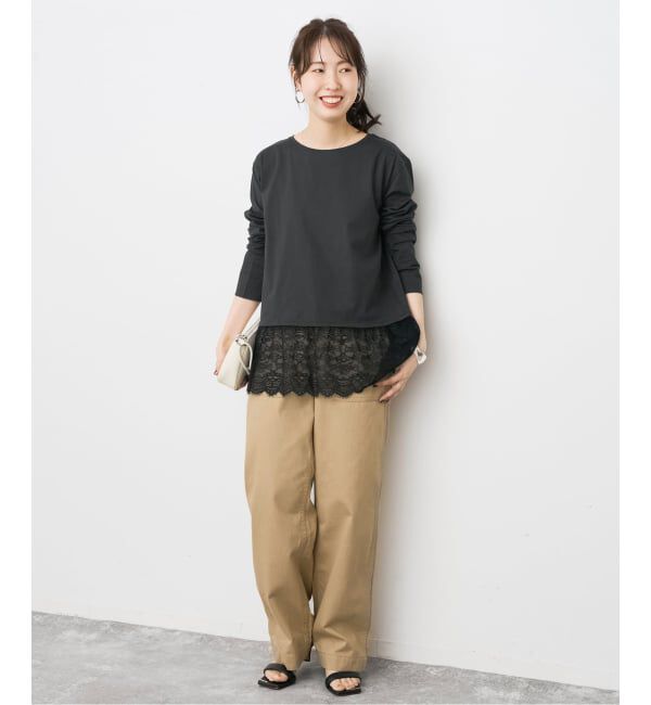 Spick and Span「《追加予約》レースドッキングレイヤードプルオーバー」|Tシャツ・カットソー|