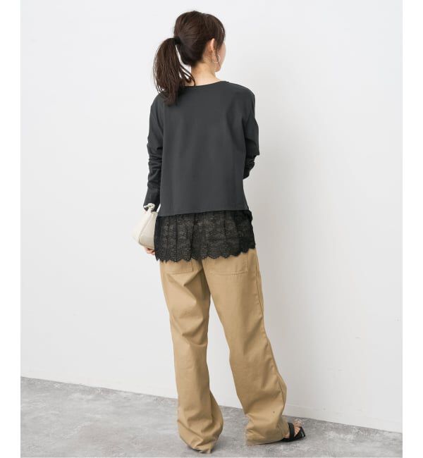 Spick and Span「《追加予約》レースドッキングレイヤードプルオーバー」|Tシャツ・カットソー|