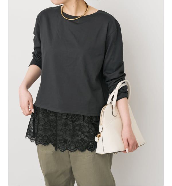 Spick and Span「《追加予約》レースドッキングレイヤードプルオーバー」|Tシャツ・カットソー|