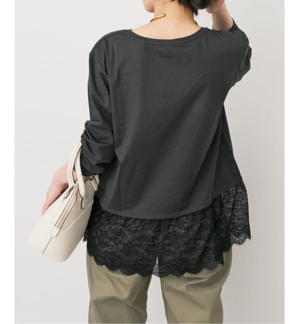 Spick and Span「《追加予約》レースドッキングレイヤードプルオーバー」|Tシャツ・カットソー|