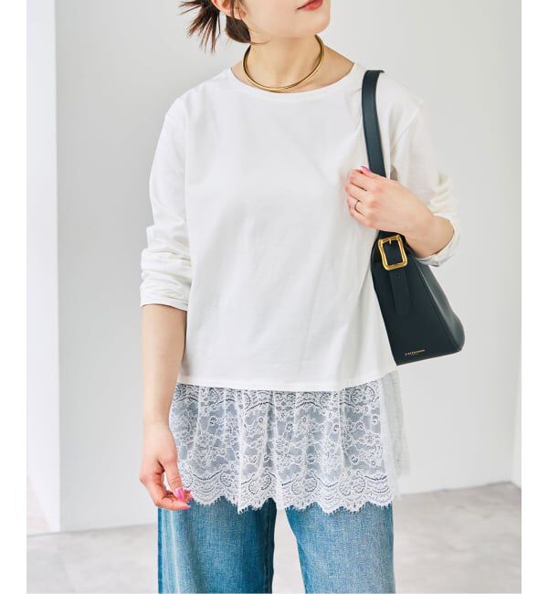 Spick and Span「《追加予約》レースドッキングレイヤードプルオーバー」|Tシャツ・カットソー|