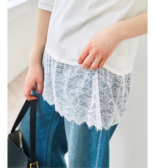 Spick and Span「《追加予約》レースドッキングレイヤードプルオーバー」|Tシャツ・カットソー|