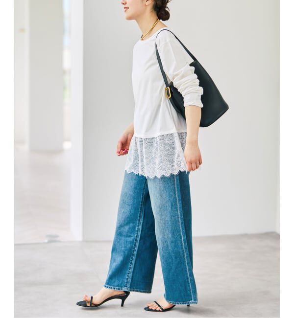 Spick and Span「《追加予約》レースドッキングレイヤードプルオーバー」|Tシャツ・カットソー|
