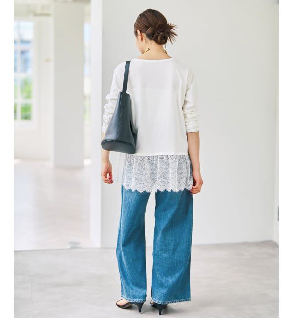 Spick and Span「《追加予約》レースドッキングレイヤードプルオーバー」|Tシャツ・カットソー|