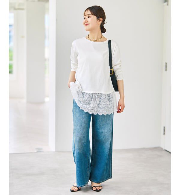 Spick and Span「《追加予約》レースドッキングレイヤードプルオーバー」|Tシャツ・カットソー|