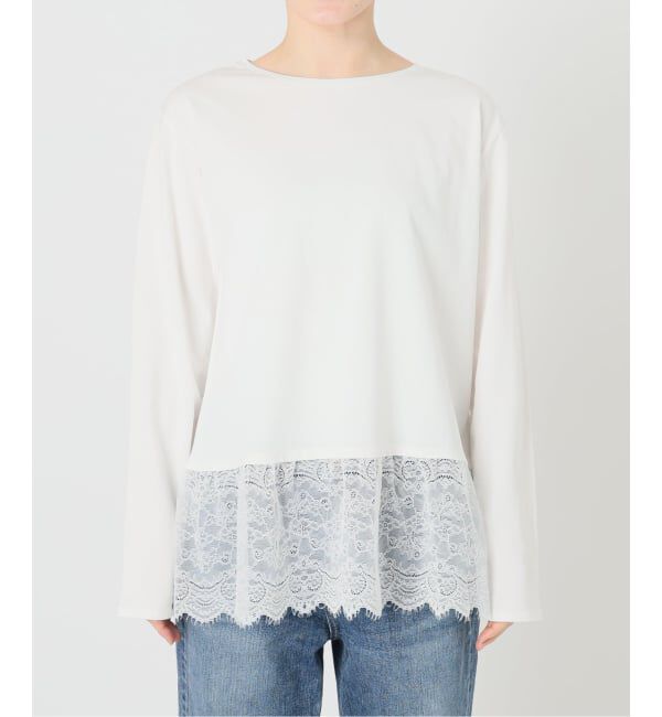 Spick and Span「《追加予約》レースドッキングレイヤードプルオーバー」|Tシャツ・カットソー|