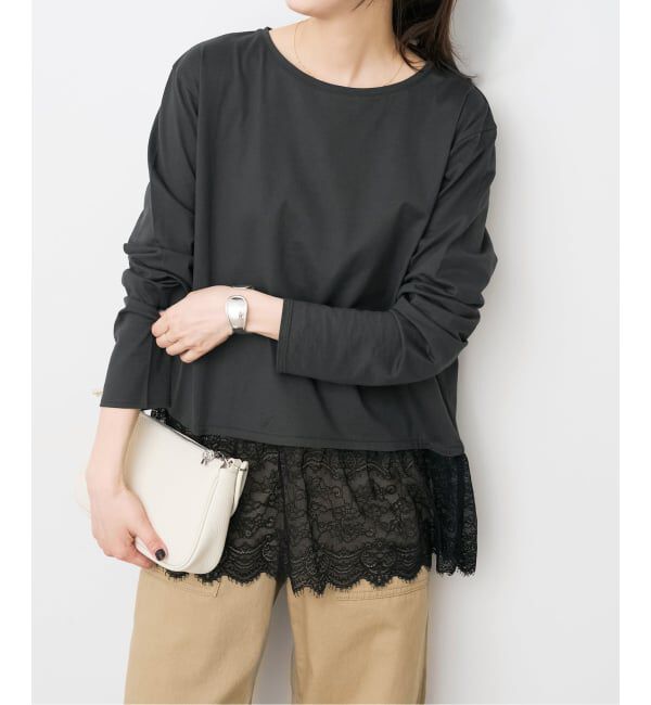 Spick and Span「《追加予約》レースドッキングレイヤードプルオーバー」|Tシャツ・カットソー|