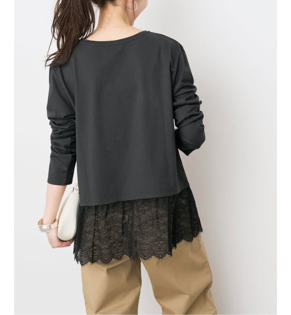 Spick and Span「《追加予約》レースドッキングレイヤードプルオーバー」|Tシャツ・カットソー|