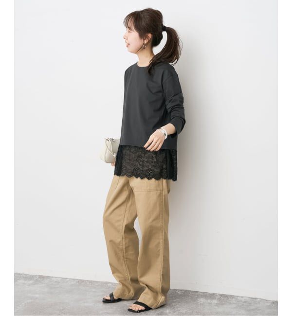 Spick and Span「《追加予約》レースドッキングレイヤードプルオーバー」|Tシャツ・カットソー|