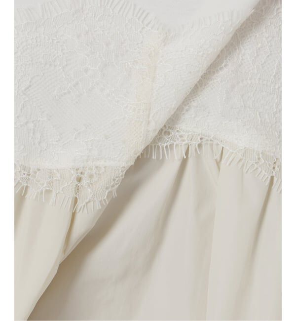  「【洗える】レースドッキングチュニック」|Tシャツ・カットソー|
