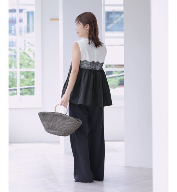  「【洗える】レースドッキングチュニック」|Tシャツ・カットソー|
