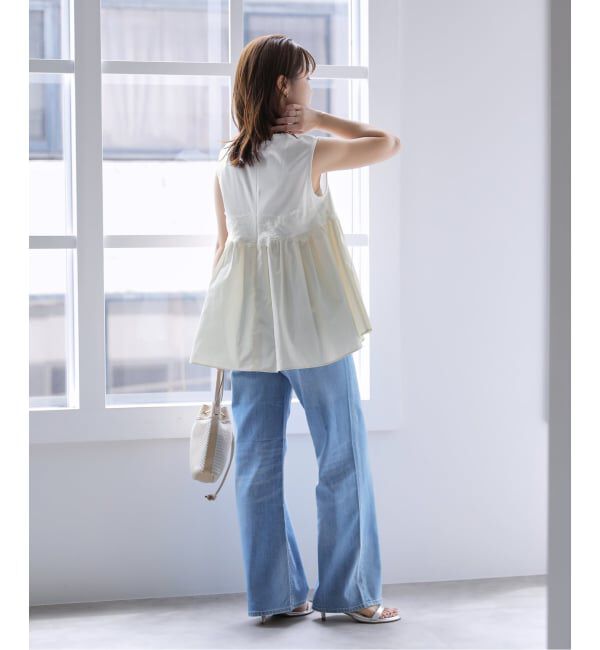  「【洗える】レースドッキングチュニック」|Tシャツ・カットソー|