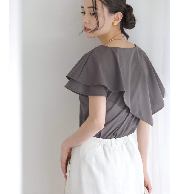  「【洗える】《追加》ケープカットソー」|Tシャツ・カットソー|