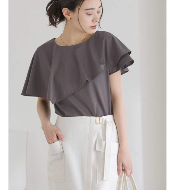  「【洗える】《追加》ケープカットソー」|Tシャツ・カットソー|