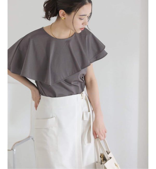  「【洗える】《追加》ケープカットソー」|Tシャツ・カットソー|