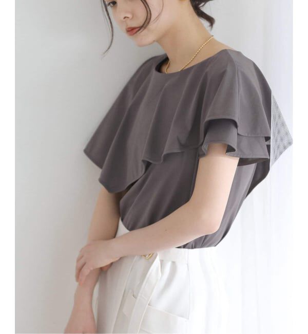  「【洗える】《追加》ケープカットソー」|Tシャツ・カットソー|