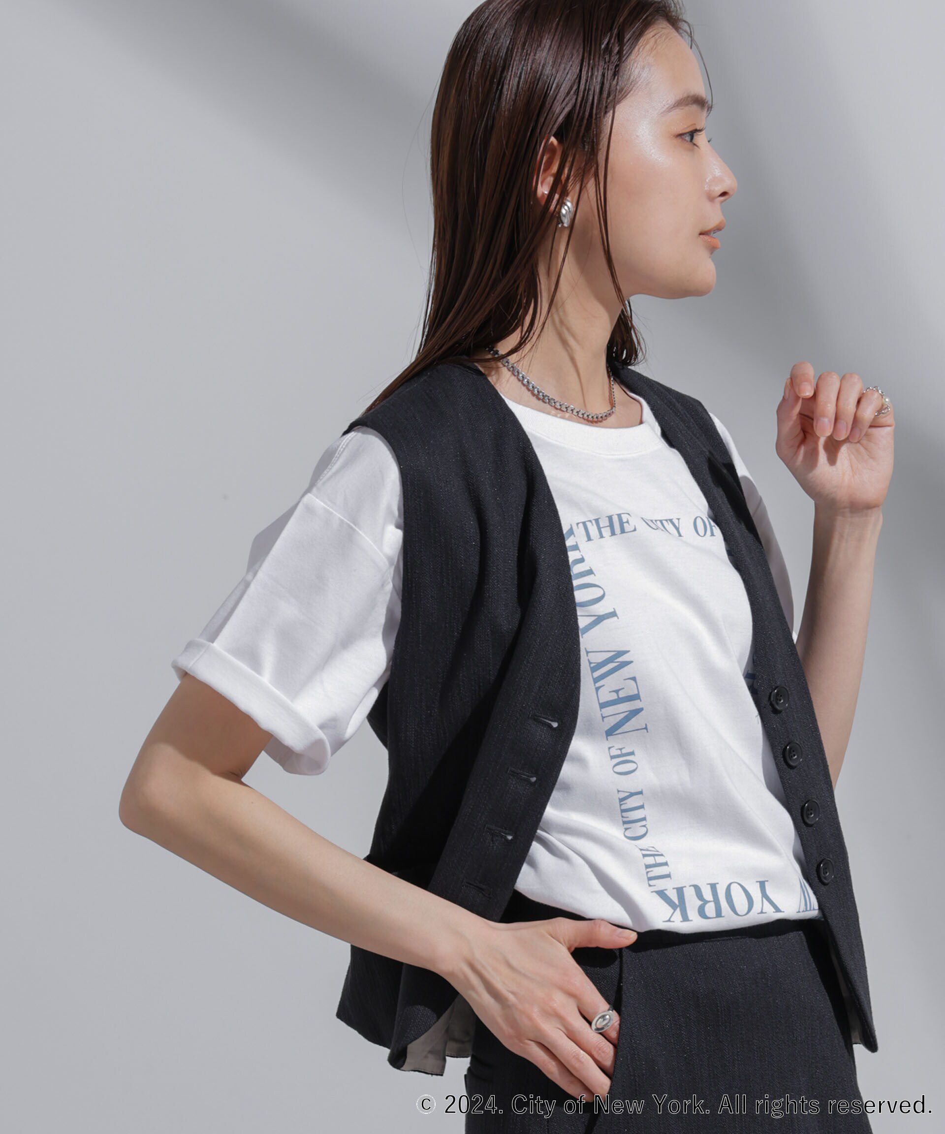 NANO universe「GOOD ROCK SPEED&times;Anti Soaked(R) 汗染み防止 NYC Tシャツ」|Tシャツ・カットソー|