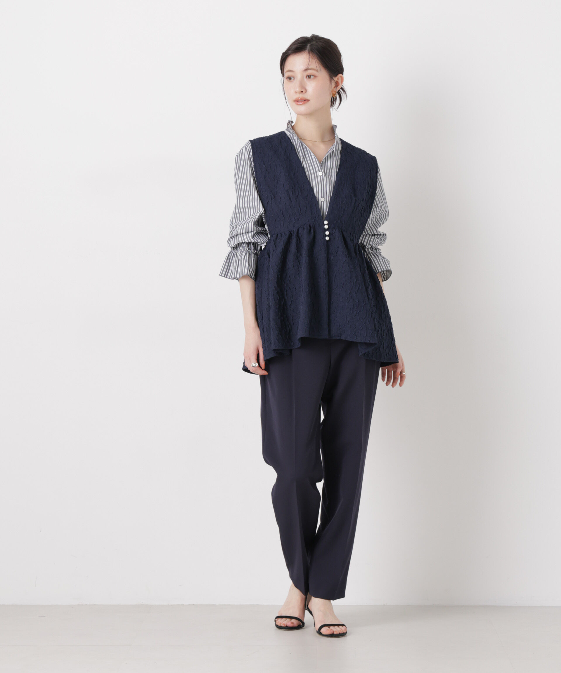 NANO universe「troisieme chaco/別注 PUFFY JACQUARD ジレ」|テーラードジャケット|