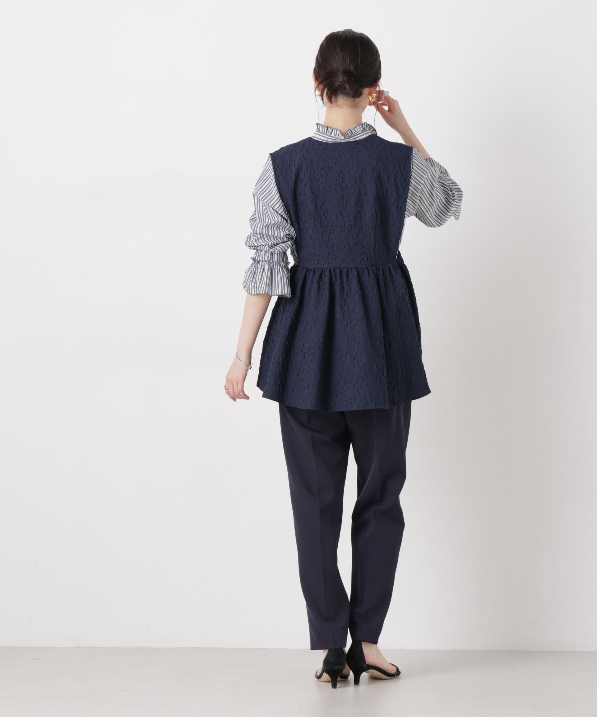 NANO universe「troisieme chaco/別注 PUFFY JACQUARD ジレ」|テーラードジャケット|