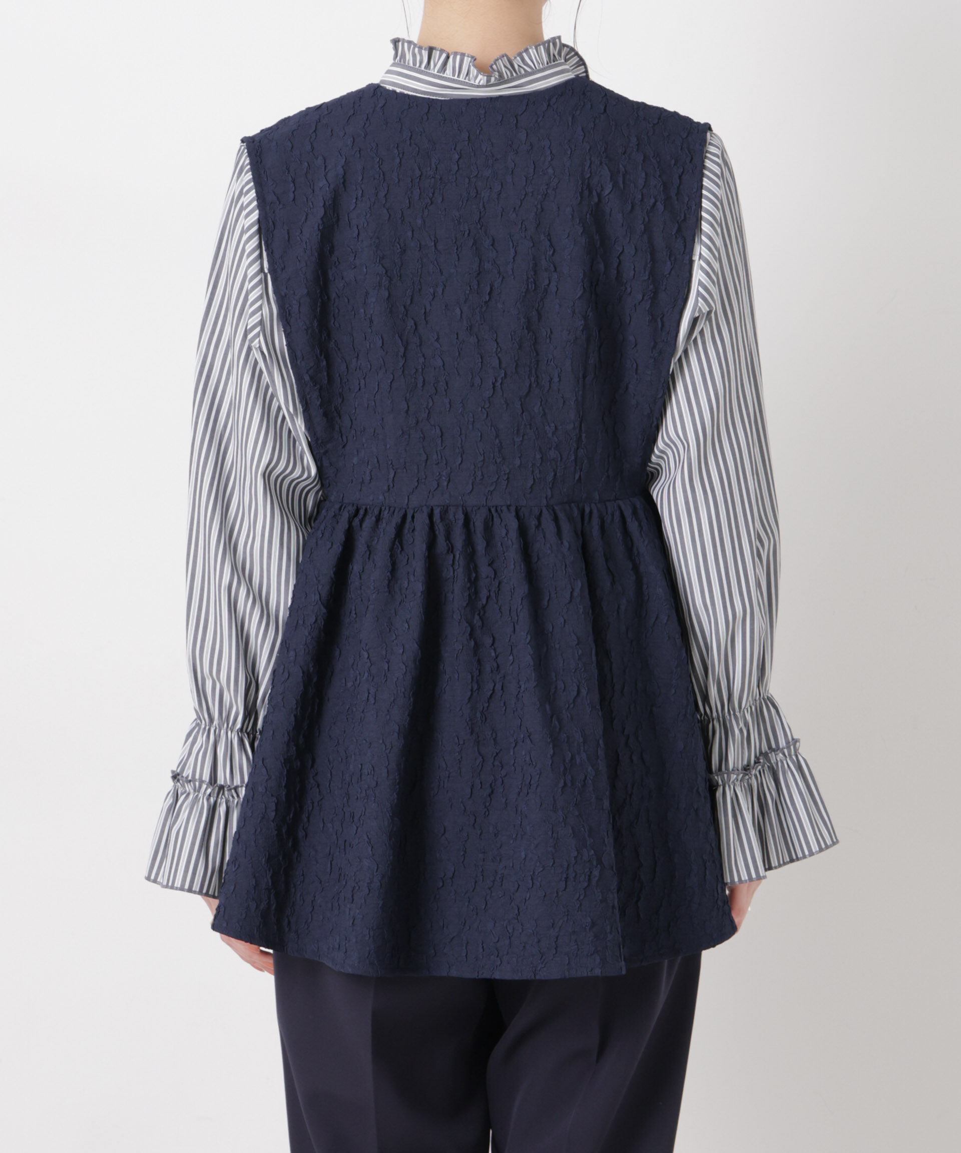 NANO universe「troisieme chaco/別注 PUFFY JACQUARD ジレ」|テーラードジャケット|