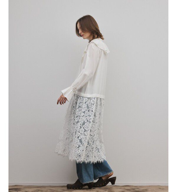 GRACE CONTINENTAL「レースコンビフリルカフタンワンピース」|ワンピース|
