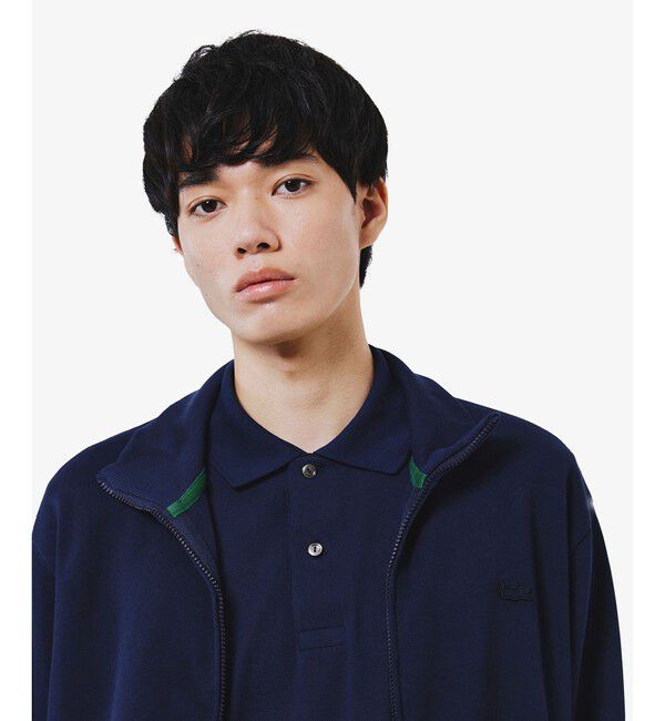 LACOSTE「鹿の子ダブルジップ ハイネック ドライバーズニット」|カーディガン|